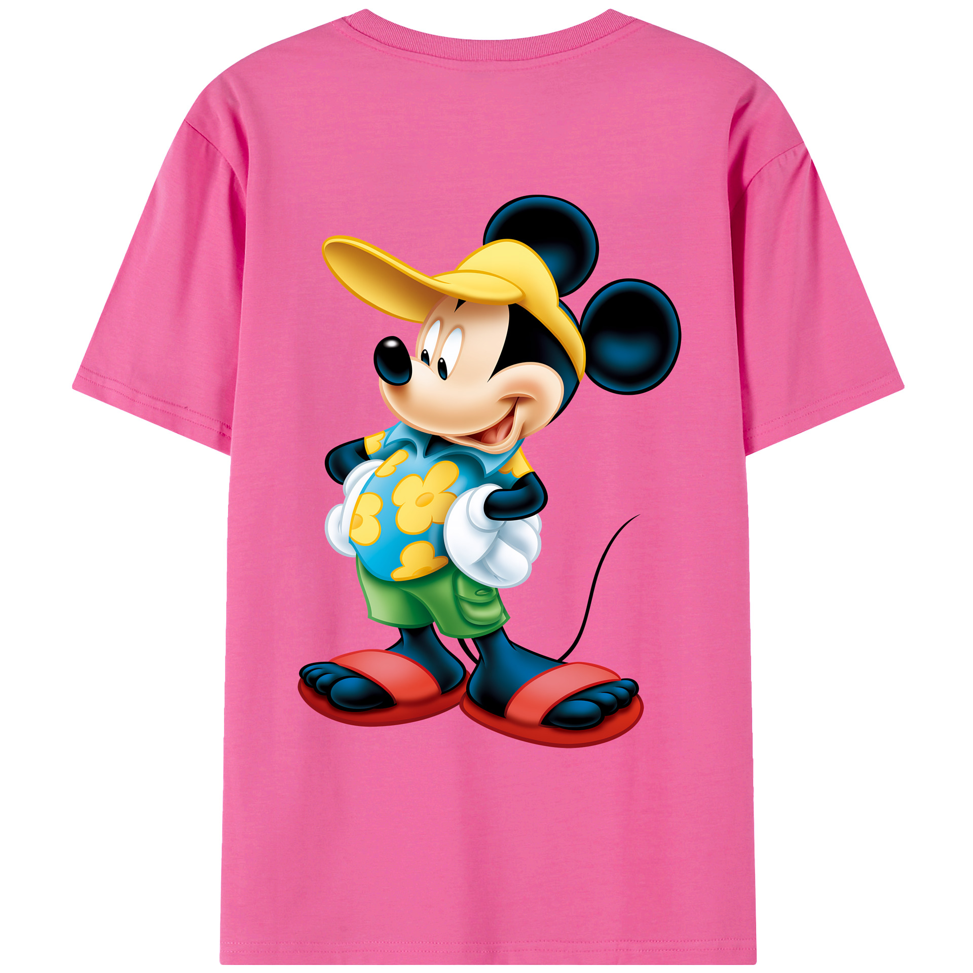 （画像用） ミッキーマウス Mickey Mouse レディース半袖Tシャツ(バックプリント)